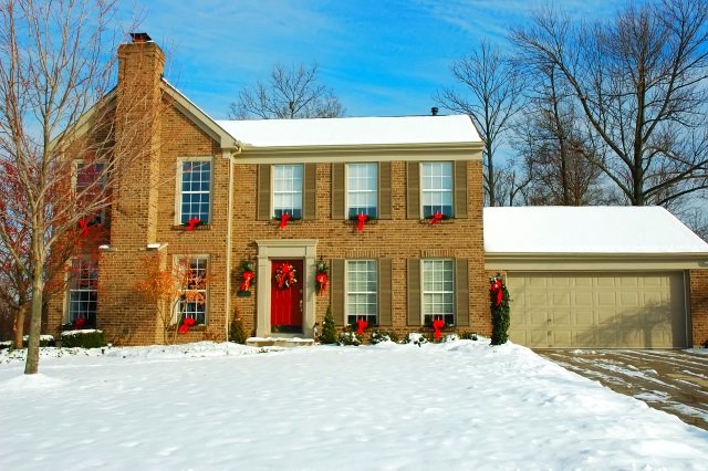 Curb Appeal in Winter House for Sale