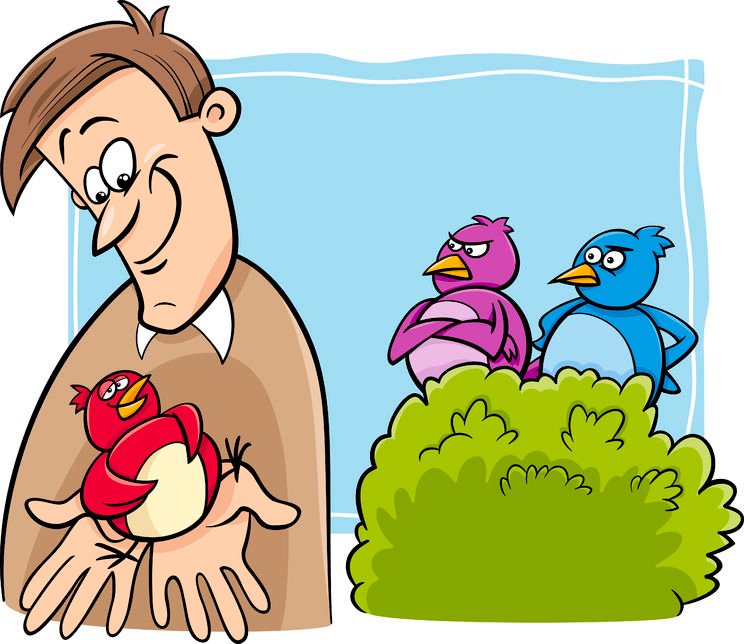 purchase offer - Bird in the hand cartoon