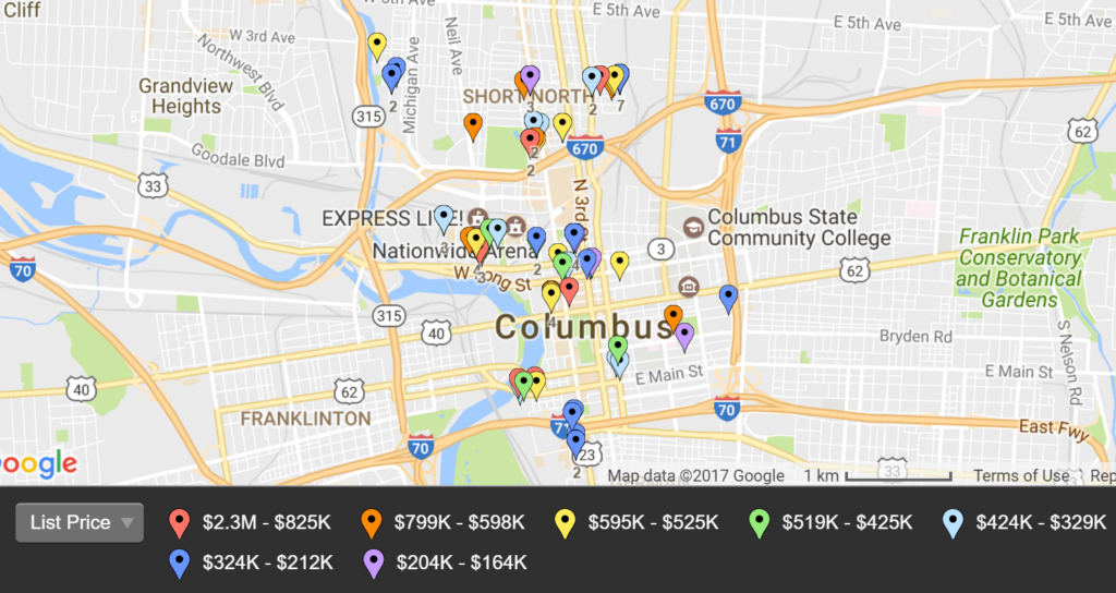 Downtown Columbus Homes listed for sale June 2017